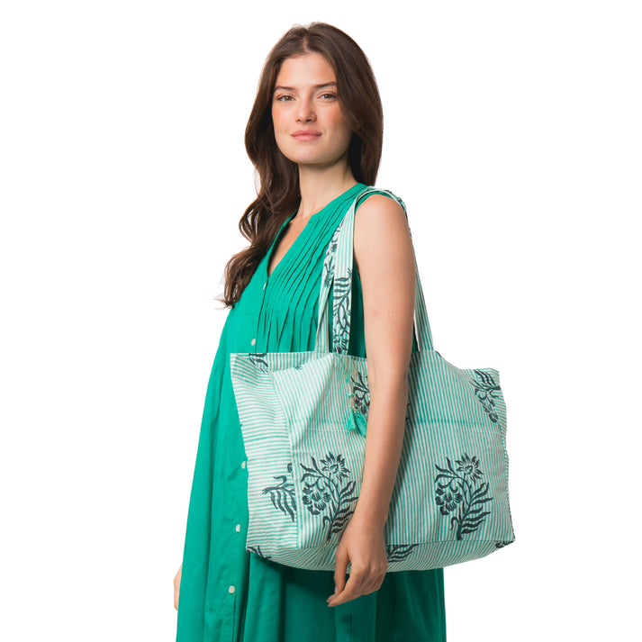 zen ethic Grand sac Cruise 100% coton bio - vert