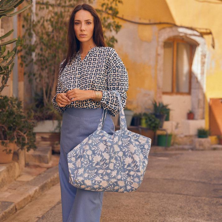 zen ethic Grand sac Portissol 100% Coton BIO - Bleu