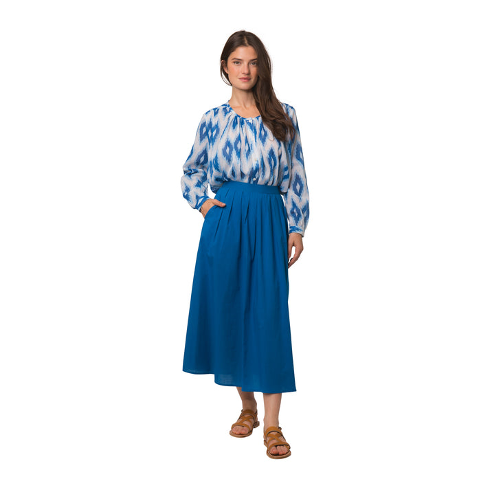 zen ethic Jupe Lina unie 100% Cotton - Bleu