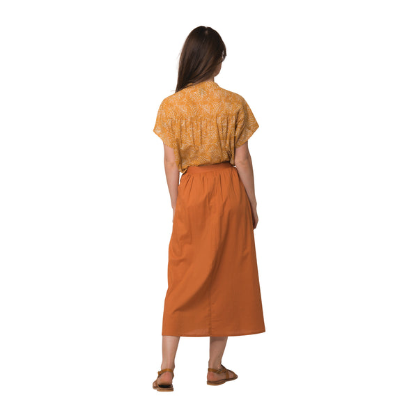 Zen Ethic Jupe Lina Unie 100% Cotton - Orange Toffee