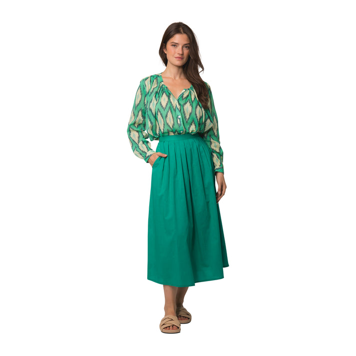 zen ethic Jupe Lina unie 100% Cotton - vert
