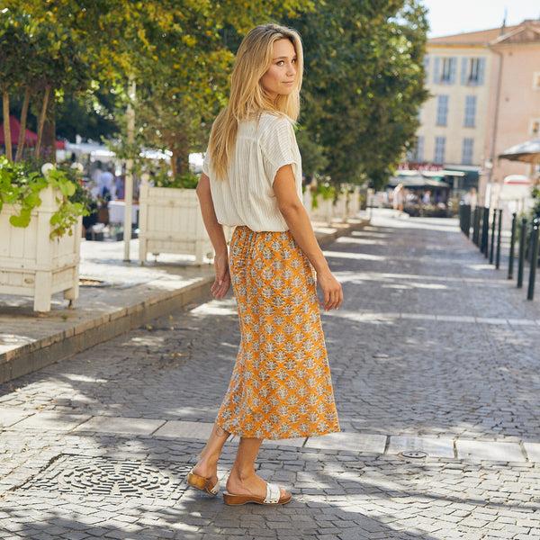 Zen Ethic Jupe Sandra Escalet 100% Coton - Orange