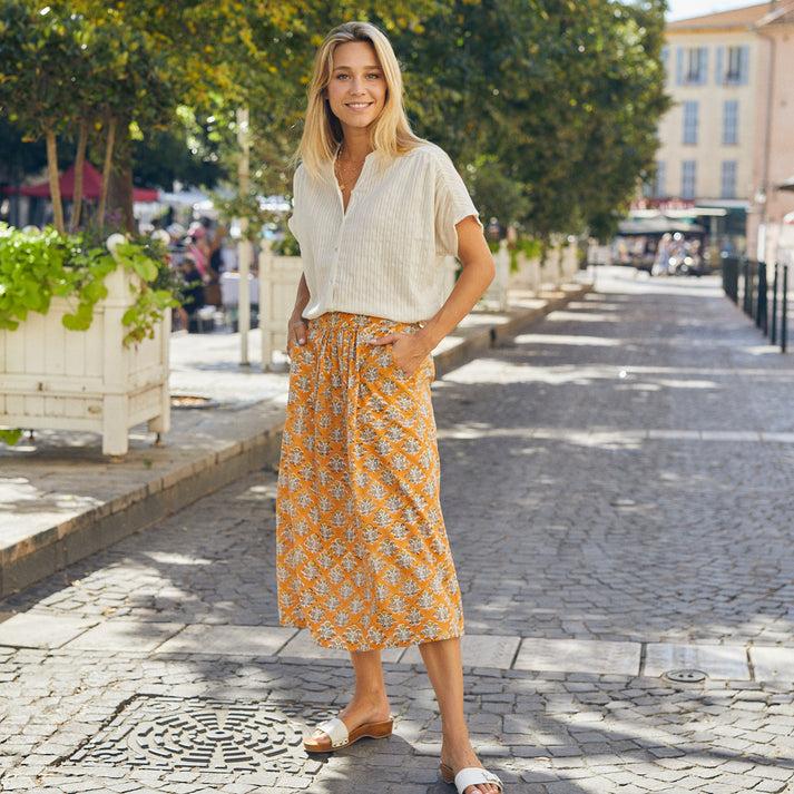 zen ethic Jupe Sandra Escalet 100% Coton - Orange