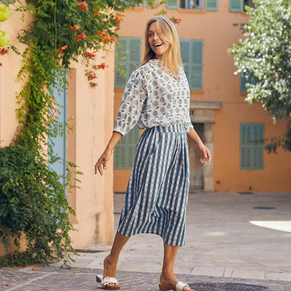 Zen Ethic Jupe Sandra Prado 100% Coton BIO - Bleu