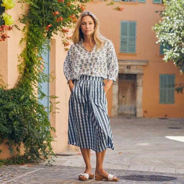 Zen Ethic Jupe Sandra Prado 100% Coton BIO - Bleu