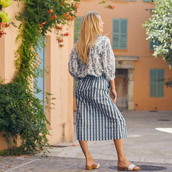 Zen Ethic Jupe Sandra Prado 100% Coton BIO - Bleu