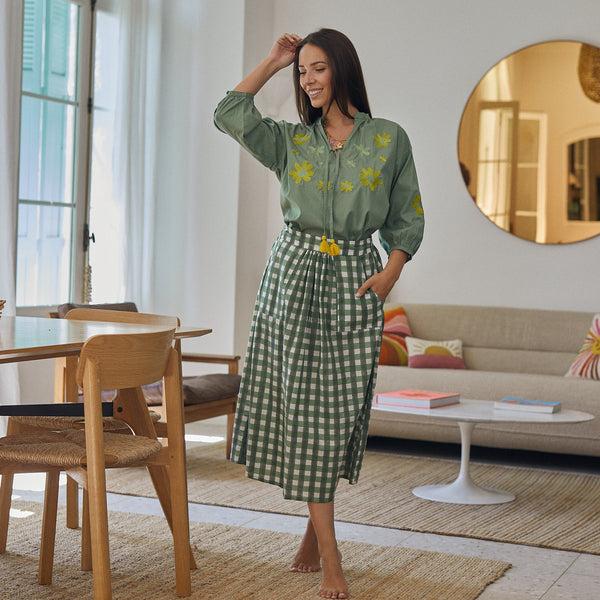 Zen Ethic Jupe Sandra Prado 100% Coton BIO - Vert