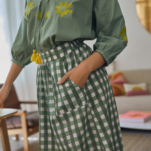 Zen Ethic Jupe Sandra Prado 100% Coton BIO - Vert