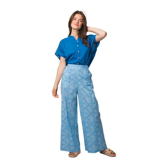 zen ethic Pantalon Leana Iranja 100% Coton - Bleu