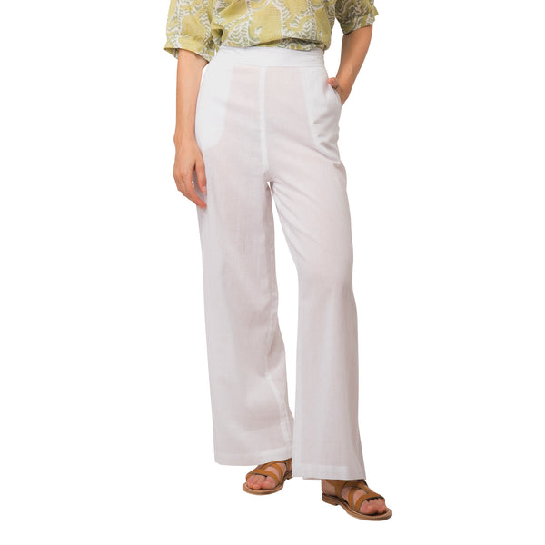 Zen Ethic Pantalon Leana Uni 100% Coton - Blanc
