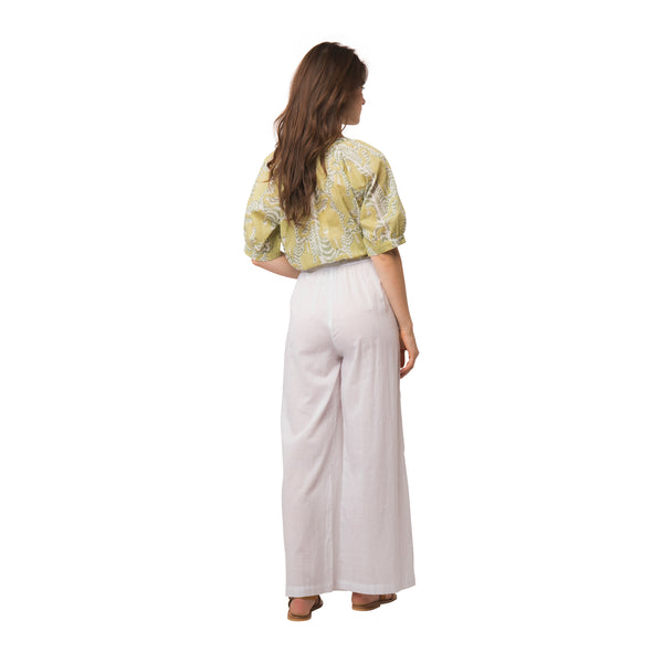 Zen Ethic Pantalon Leana Uni 100% Coton - Blanc