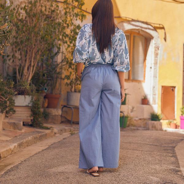 Zen Ethic Pantalon Leana Uni 100% Coton - Bleu