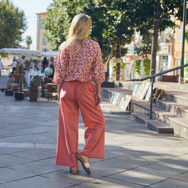 Zen Ethic Pantalon Leana Uni 100% Coton - Fraise