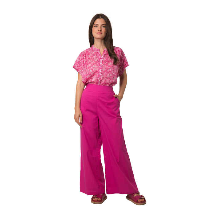 zen ethic Pantalon Leana uni 100% Coton - rose