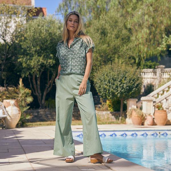 Zen Ethic Pantalon Leana Uni 100% Coton - Vert