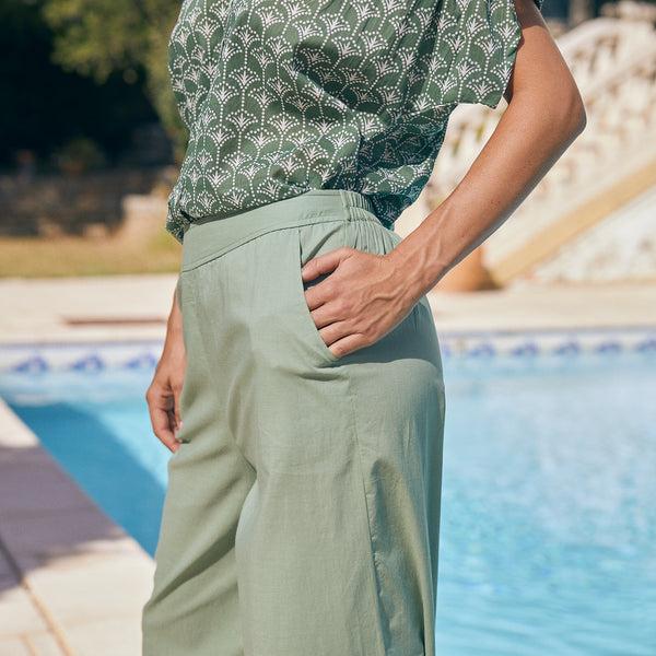 Zen Ethic Pantalon Leana Uni 100% Coton - Vert