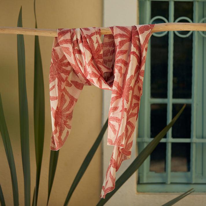 zen ethic Paréo Mejean 100% Cotton - Rose Framboise