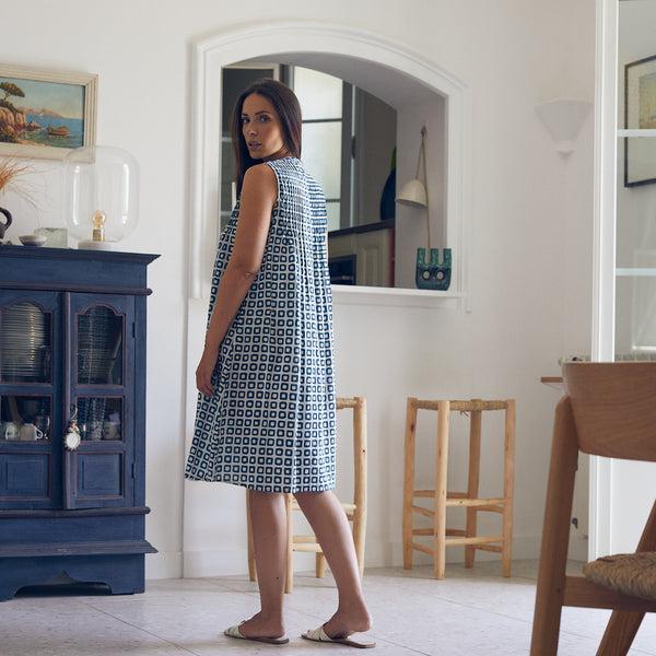 Zen Ethic Robe Agathe Frioul 100% Coton - Bleu