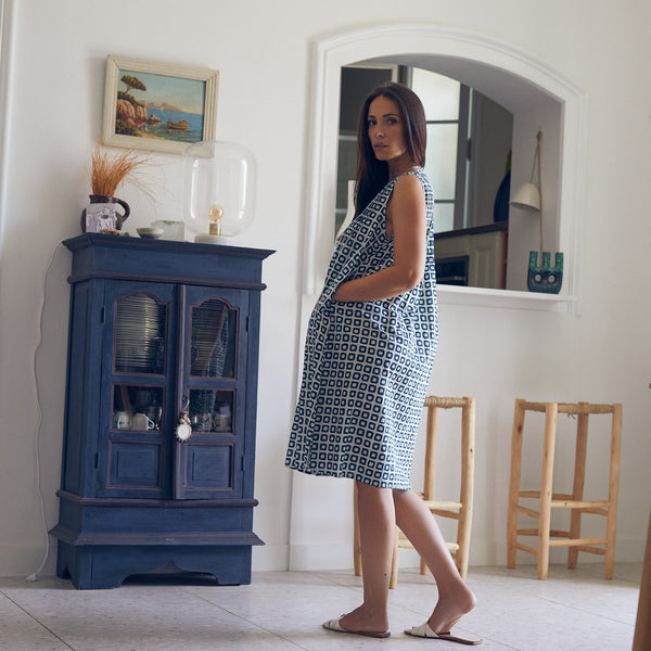 Zen Ethic Robe Agathe Frioul 100% Coton - Bleu