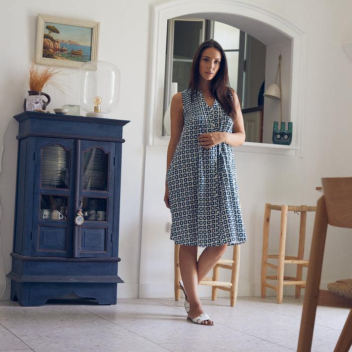 zen ethic Robe Agathe Frioul 100% Coton - Bleu