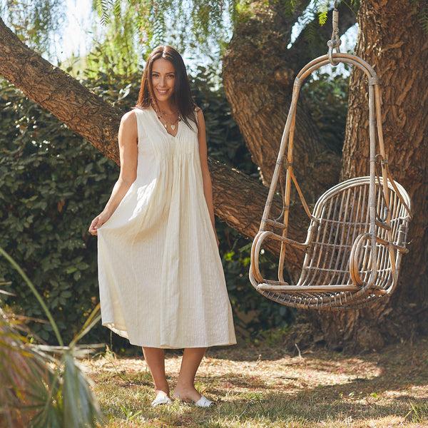 Zen Ethic Robe Amy Unie 100% Coton - Ecru