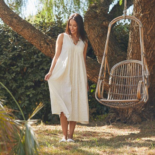 Zen Ethic Robe Amy Unie 100% Coton - Ecru