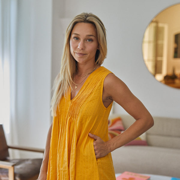 Zen Ethic Robe Amy Unie 100% Coton - Jaune Orange