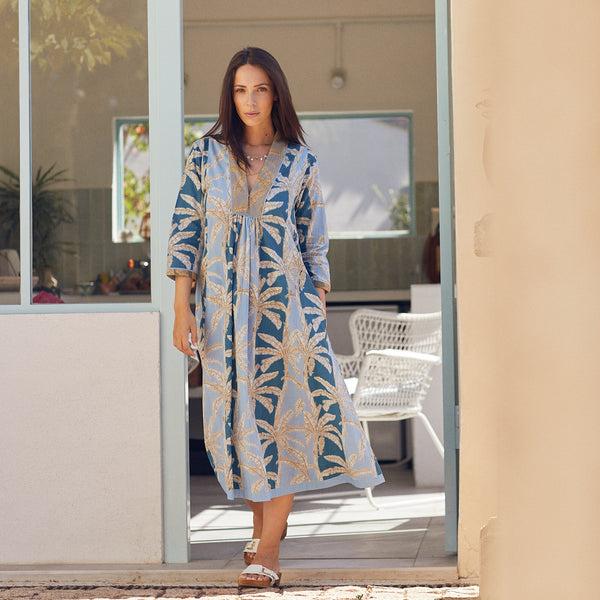 Zen Ethic Robe Anaelle Mejean 100% Coton - Bleu