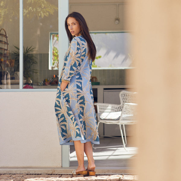 Zen Ethic Robe Anaelle Mejean 100% Coton - Bleu