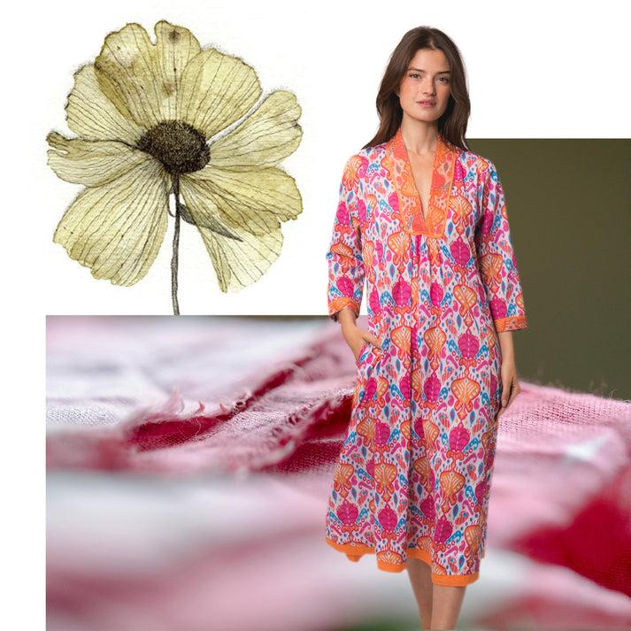 zen ethic Robe Anaelle Senga 100% Coton - rose