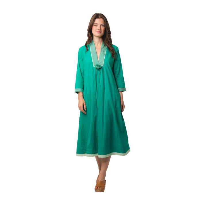 zen ethic Robe Anaelle unie 100% Coton - vert