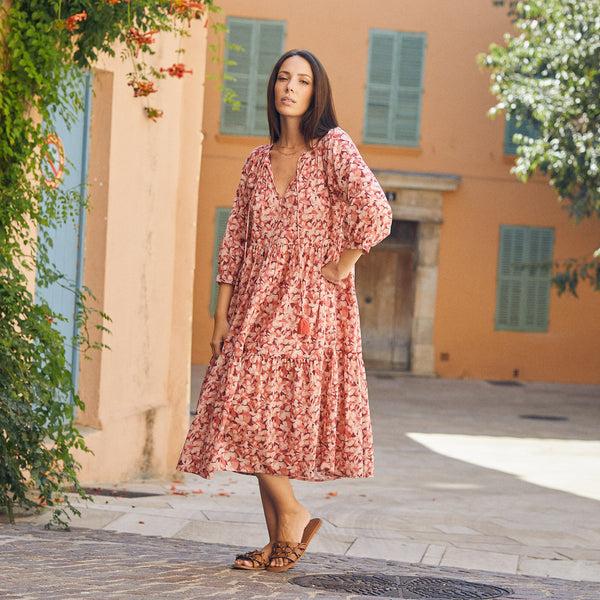 Zen Ethic Robe Angela Sormiou 100% Coton - Rasberry