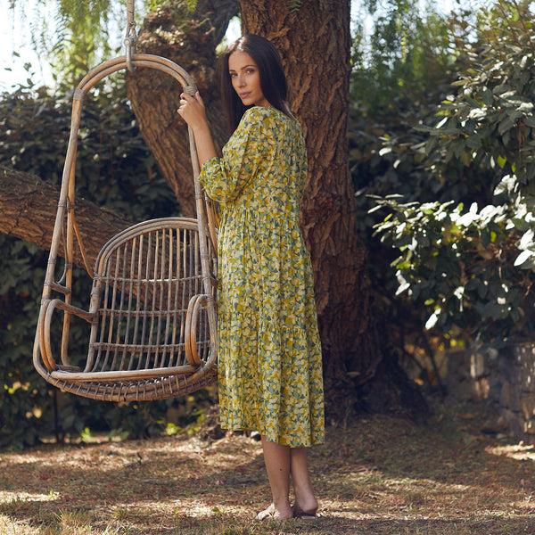 Zen Ethic Robe Angela Sormiou 100% Coton - Vert