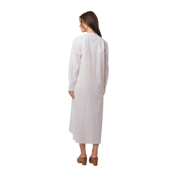 Zen Ethic Robe Chemise Alice Unie 100% Coton - Blanc