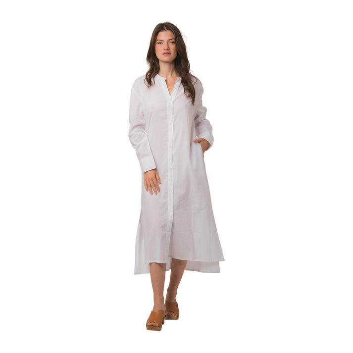 zen ethic Robe Chemise Alice unie 100% Coton - blanc