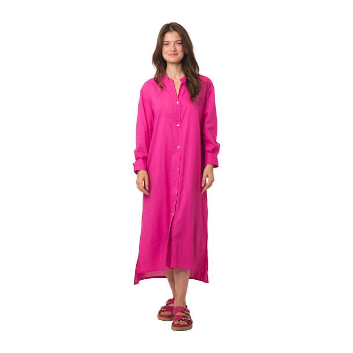 zen ethic Robe Chemise Alice unie 100% Coton - rose