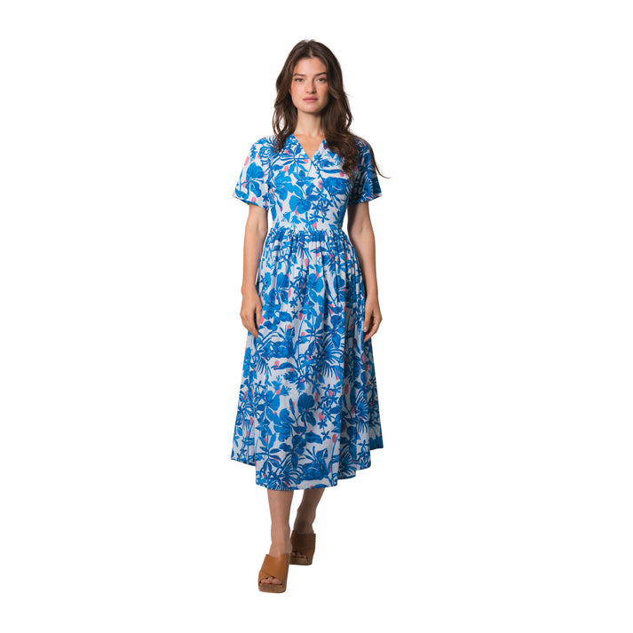 zen ethic Robe croisée Lokobe 100% Coton - Bleu