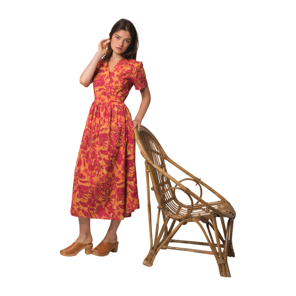 Zen Ethic Robe Croisée Lokobe 100% Coton - Orange