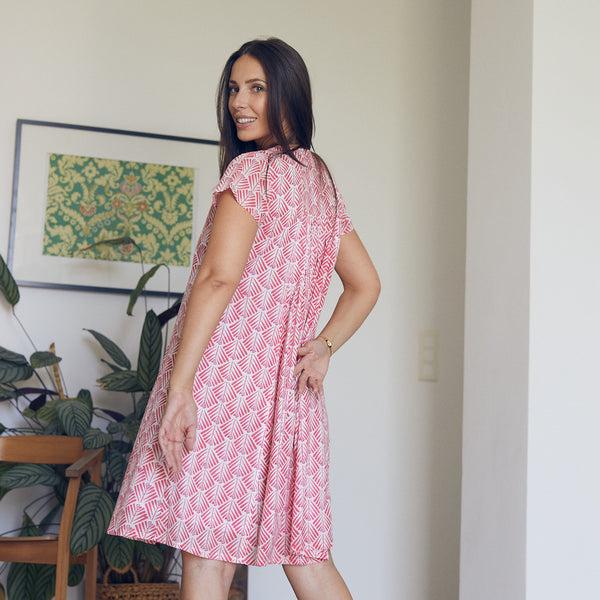 Zen Ethic Robe Iris Col V Alma 100% Coton BIO - Rose