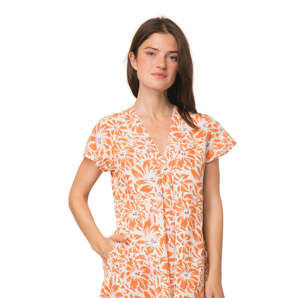 Zen Ethic Robe Iris Lily 100% Coton Bio - Orange