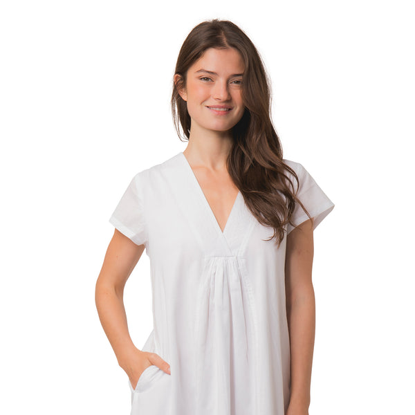 Zen Ethic Robe Iris Unie 100% Coton - Blanc