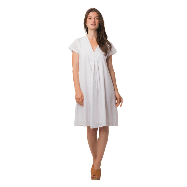 zen ethic Robe Iris unie 100% Coton - blanc