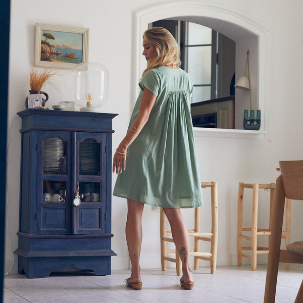 Zen Ethic Robe Iris Unie 100% Coton - Vert