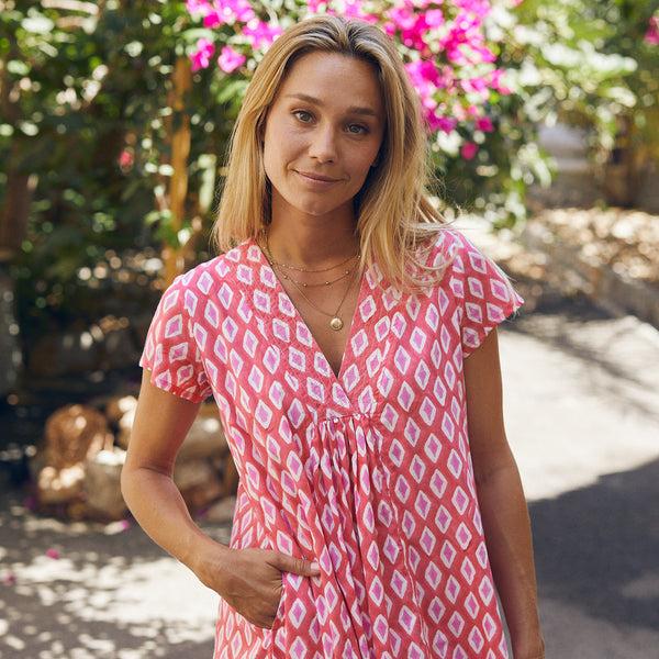 Zen Ethic Robe Irissou La Baume 100% Coton BIO - Rose