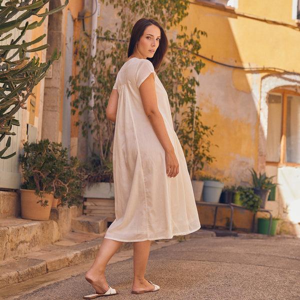 Zen Ethic Robe Irissou Unie 100%Coton - Ecru