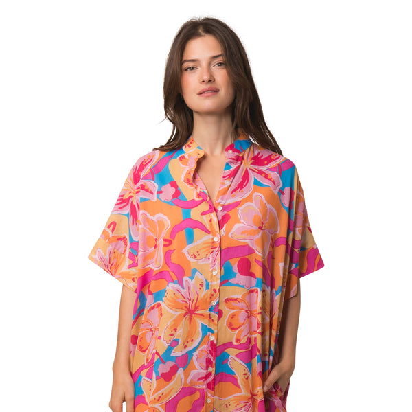 Zen Ethic Robe Kate Andilana 100% Coton - Rose