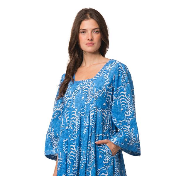 Zen Ethic Robe Laura Tiger 100% Coton Bio - Bleu