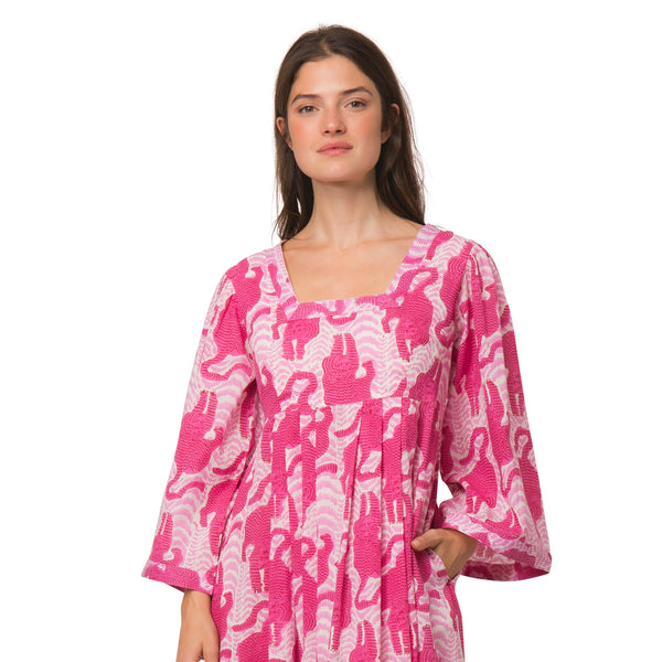 Zen Ethic Robe Laura Tiger 100% Coton Bio - Rose