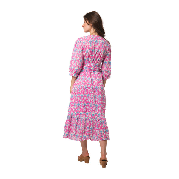 Zen Ethic Robe Laurence Ikat 100% Coton Bio - Rose