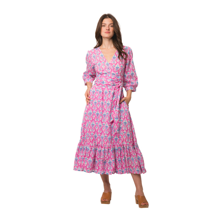 zen ethic Robe Laurence Ikat 100% Coton bio - rose